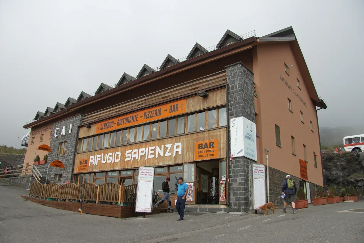 Rifugio Sapienza at 1,910 m on the south side, the base for most Mount Etna tours from Taormina, Sicily